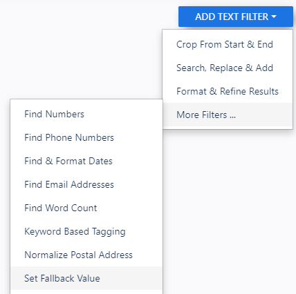 Applying the Text Fallback Value filter in Docparser to ensure default output