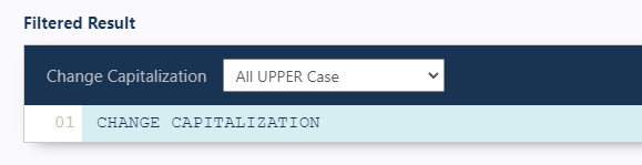 Example of text transformed to ALL UPPER CASE in Docparser
