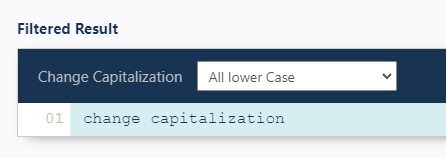 Example of text transformed to all lower case in Docparser