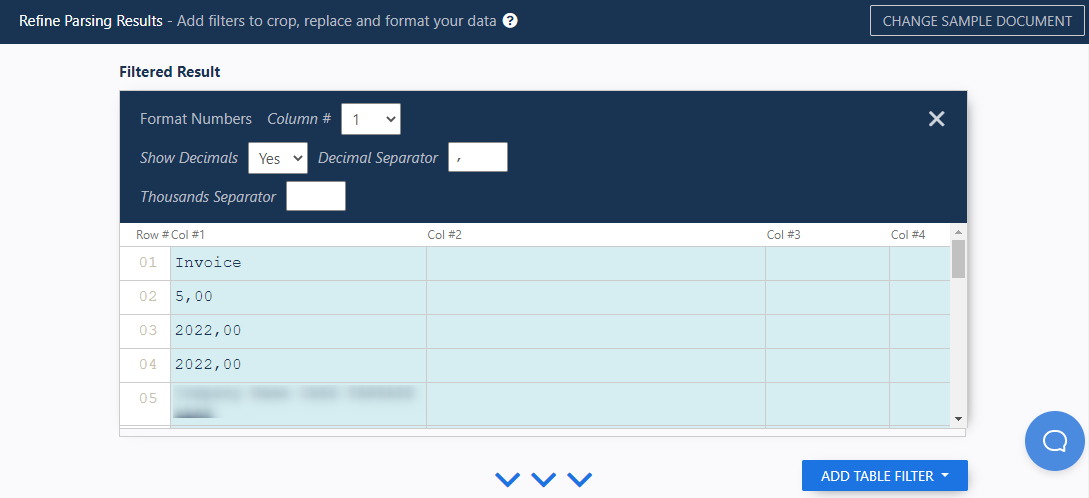 Updated number format preview after applying digit grouping and separator changes