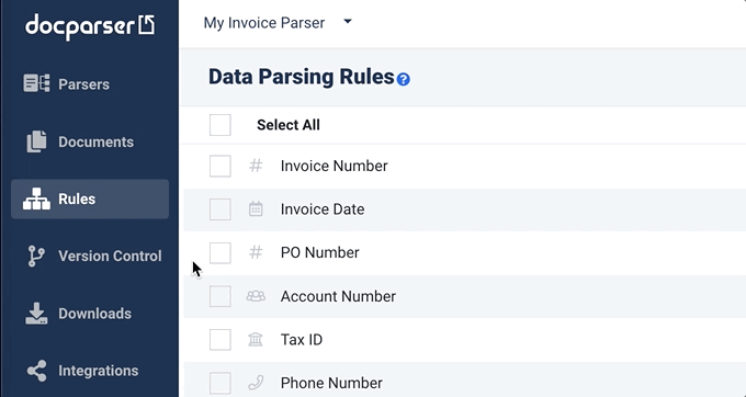 data parsing rule