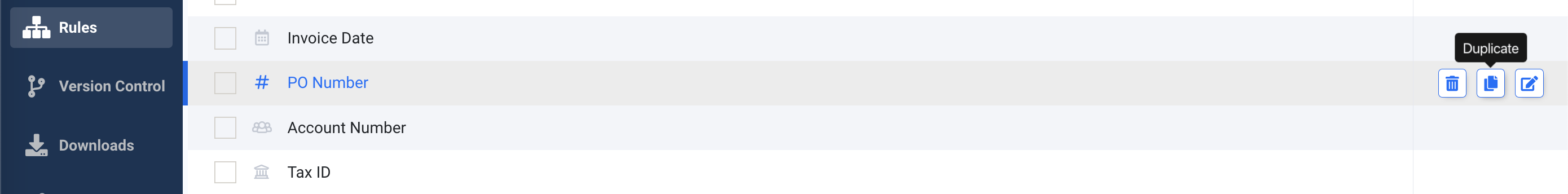 Option to copy individual parsing rules between Docparser parsers