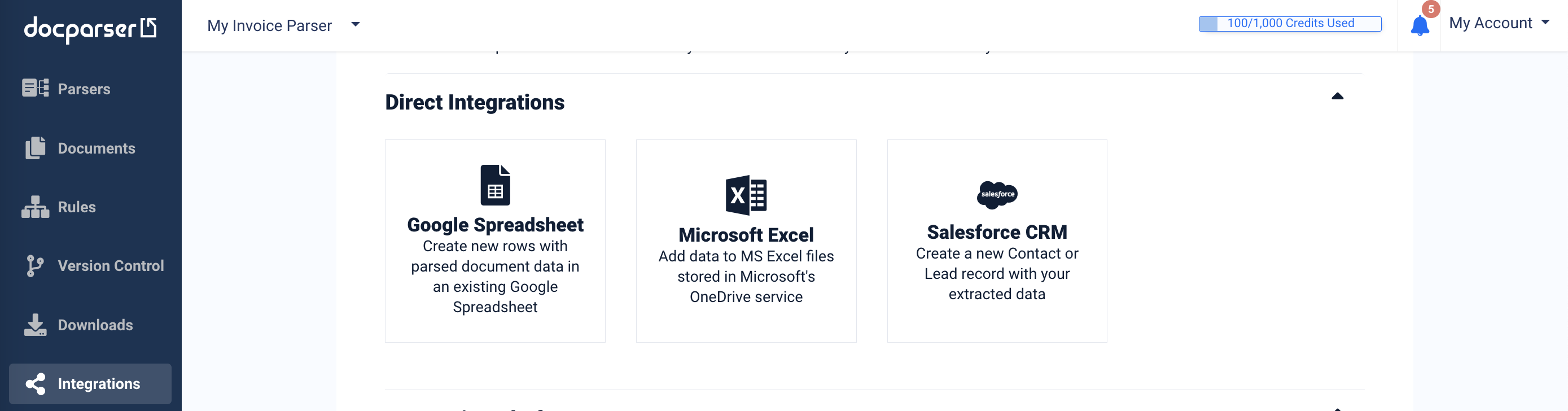 Can I send parsed data to Salesforce CRM?
