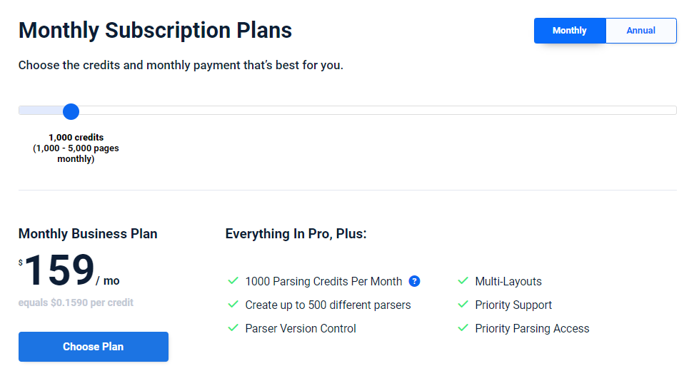 monthly subscription plans